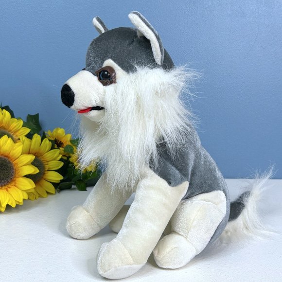 RARE Best Toy MFG Beautiful Husky Puppy Dog 11" Soft Plush Stuffed Animal Toy - Picture 3 of 3